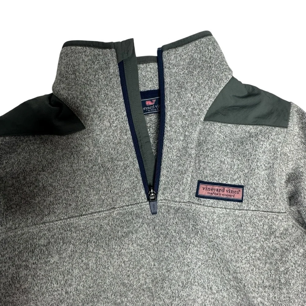 Boys Vineyard Vines 1/4 Zip Knit Sherpa Sweater Jacket L